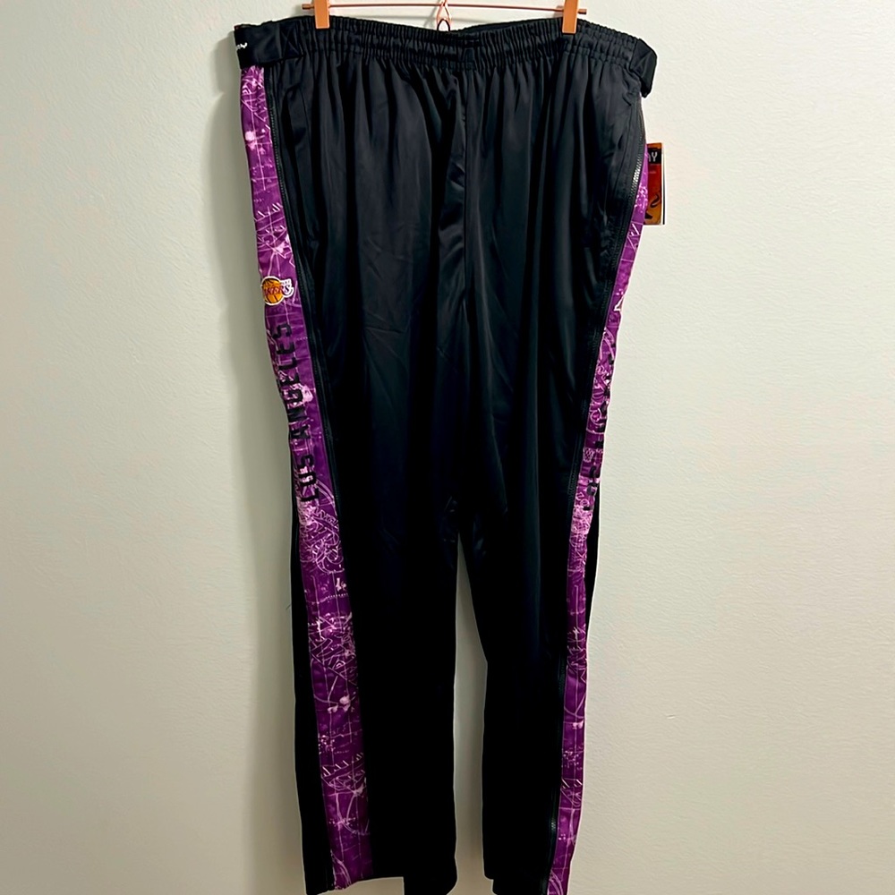 Los Angeles Lakers Zipway Big & Tall Blueprint Panel Pants - Black/Purple NWT